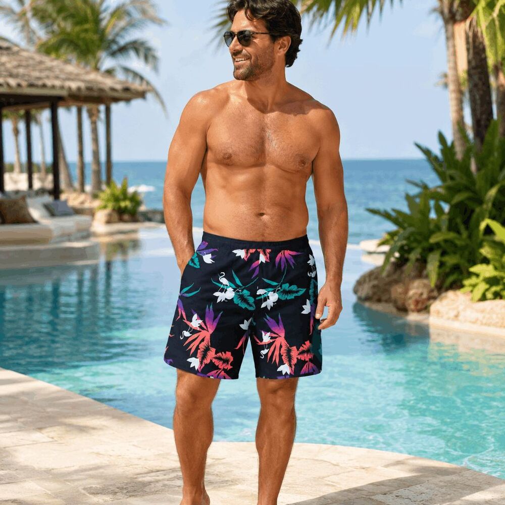 Billabong 73 19" Airlite Boardshorts Island Flamingo Palm Tree SZ:38